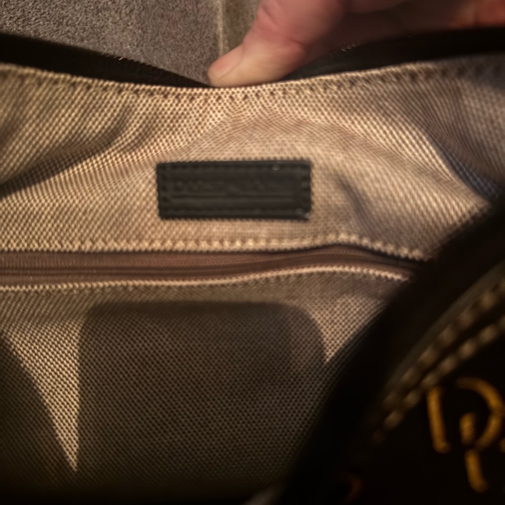 Dooney & Bourke Black and Gold Monogram Shoulder Bag - Picture 4 of 6